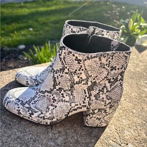 Mix No. 6 Snake-Print Ankle Boots